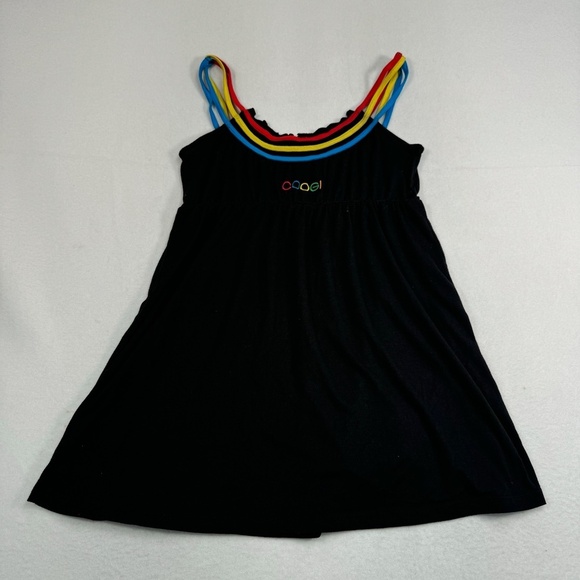 Coogi Babydoll Sleeveless Top Womens Size Medium Black Red Yellow Blue - Picture 2 of 12